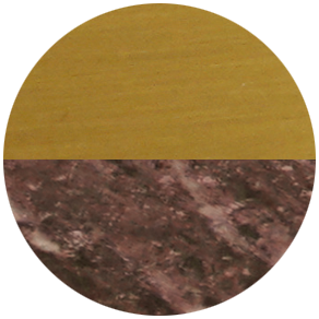 Ottone Spazzolato PVD - Maniglie Marmo rosso Levanto